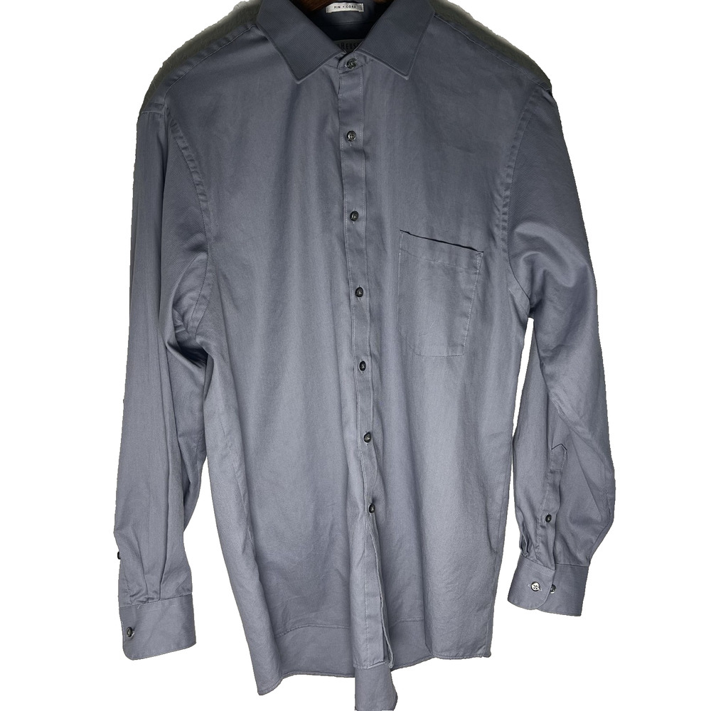 Van Heusen Men’s L 16.5 34/35 Classic Fit Long Sleeve Button Up Blue shirt